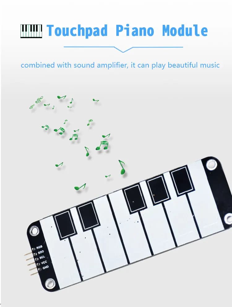 Panneau d'extension de capteur de Piano tactile, amplificateur de son Compatible avec Arduino