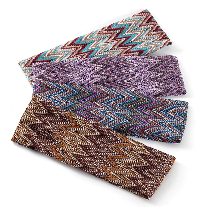 Geebro bohême rayé dame bandeau à la main en plein air bandeau mode multicolore cheveux accessoires pour femmes noué coiffure