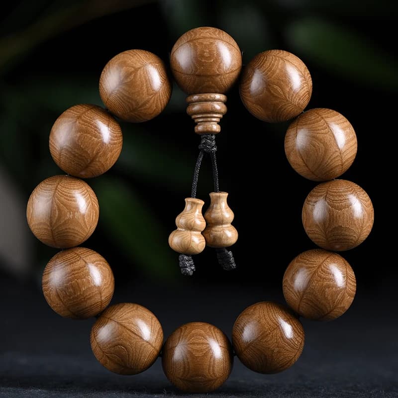 Wutai Mountain – Bracelet de perles de prière bouddhiste, en bois, pour hommes et femmes