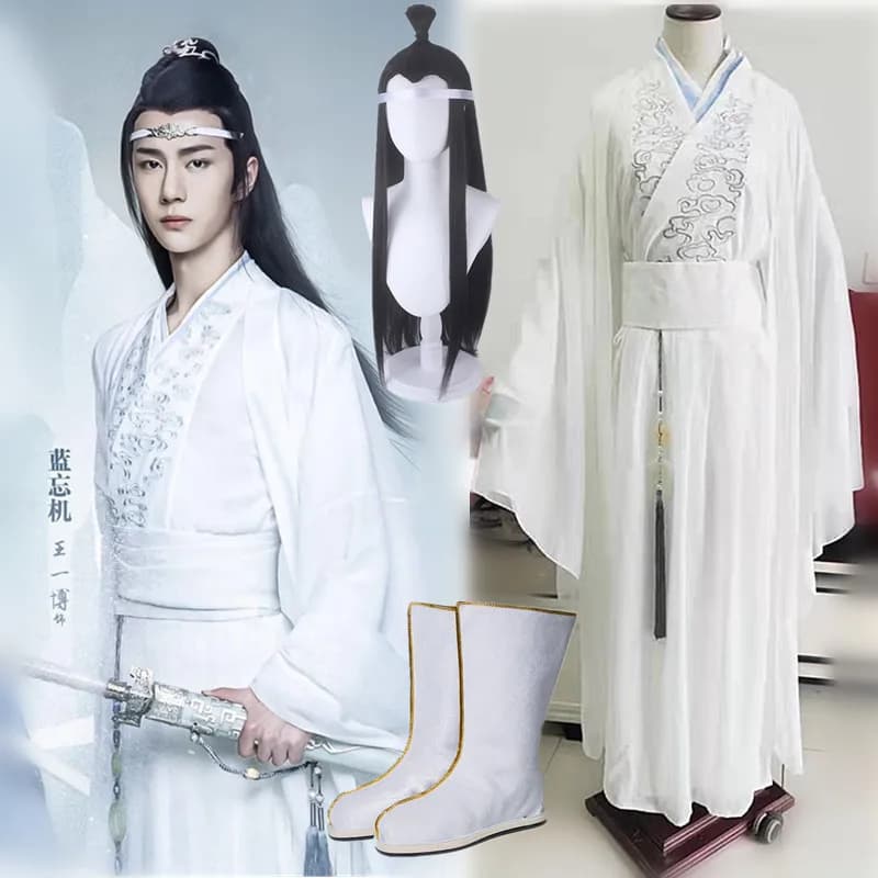 Costume Cosplay de la Série Télévisée The Untamed, MO DAO ZU SHI Lan Wangji, Chaussures sulfUltraviolettes, pour Halloween et Noël, pour Femme et Homme