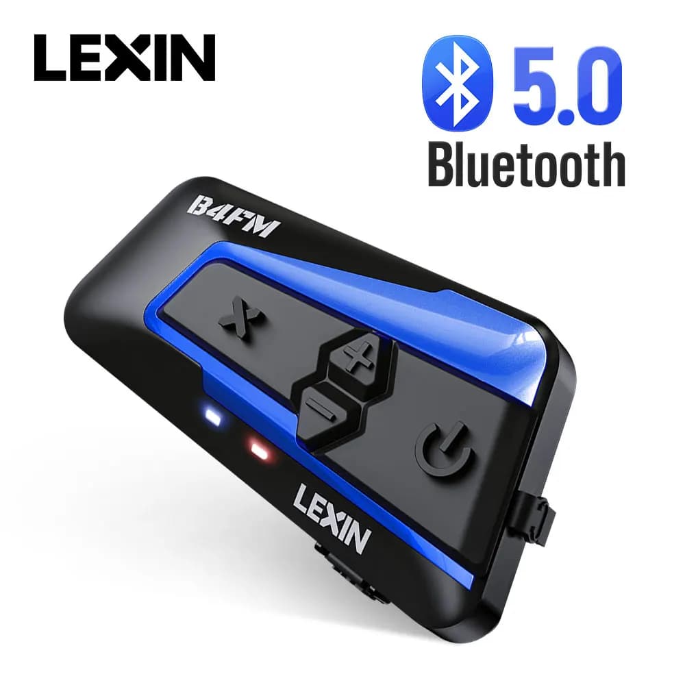 Intercomunicadores de Casco Moto BT5.0 Lexin B4FM-X, Casques Intercom pour Moto, Étanches, Radio FM et Batterie 850mAh, 1 pièce