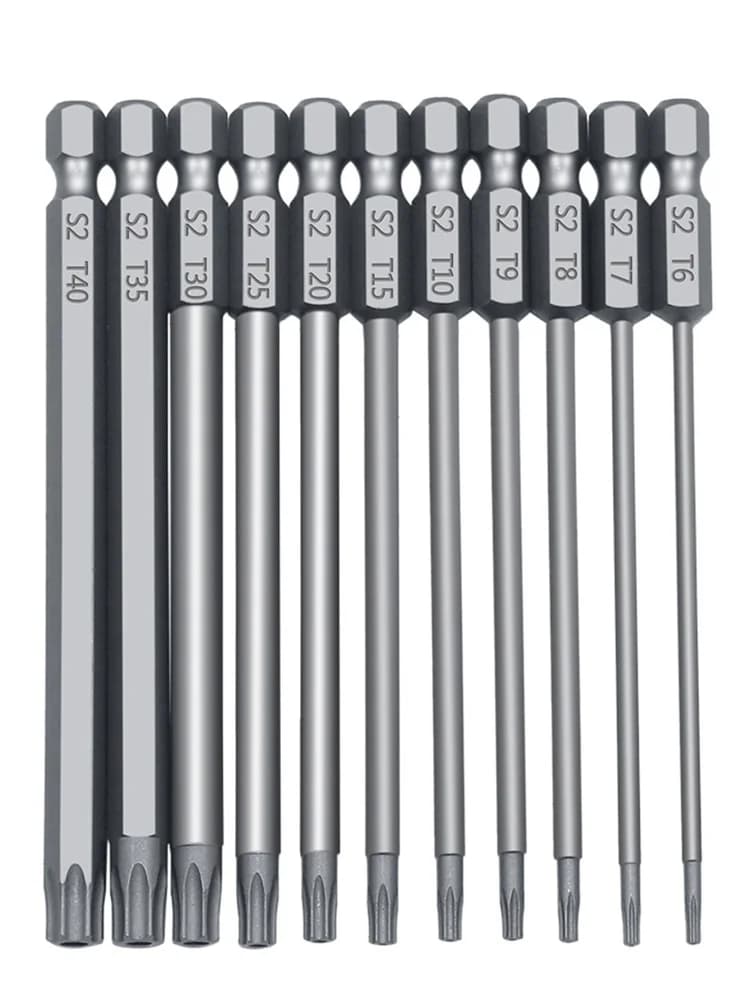 Jeu d'embouts de sécurité, tournevis inviolable, foret, embouts de tournevis Torx à tête plate, embouts de tournevis hexagonaux 1/4 ", 11 pièces 12 pièces