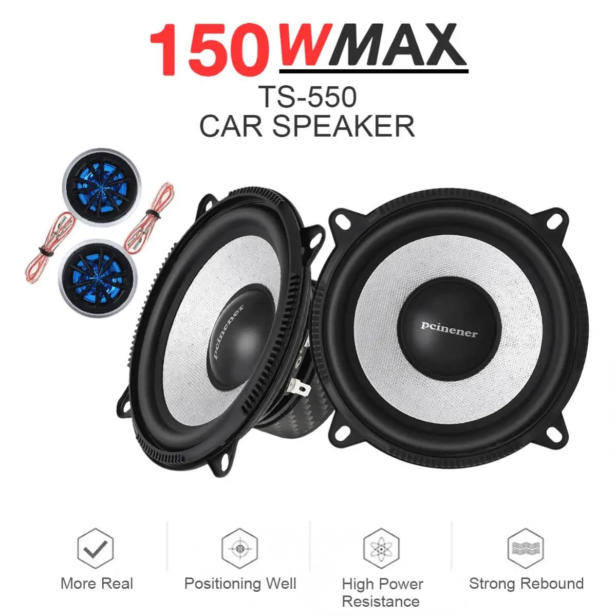 2 pièces 4/5 pouces composant de voiture système de haut-parleurs 13cm 150W porte de véhicule Auto Audio haut-parleurs stéréo ensemble HiFi avec Tweeter Crossover