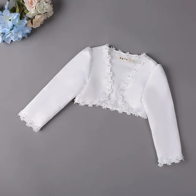 Manteau boléro en dentelle pour filles, veste courte ajourée pour enfants, manteau de fête de mariage, nouvelle mode