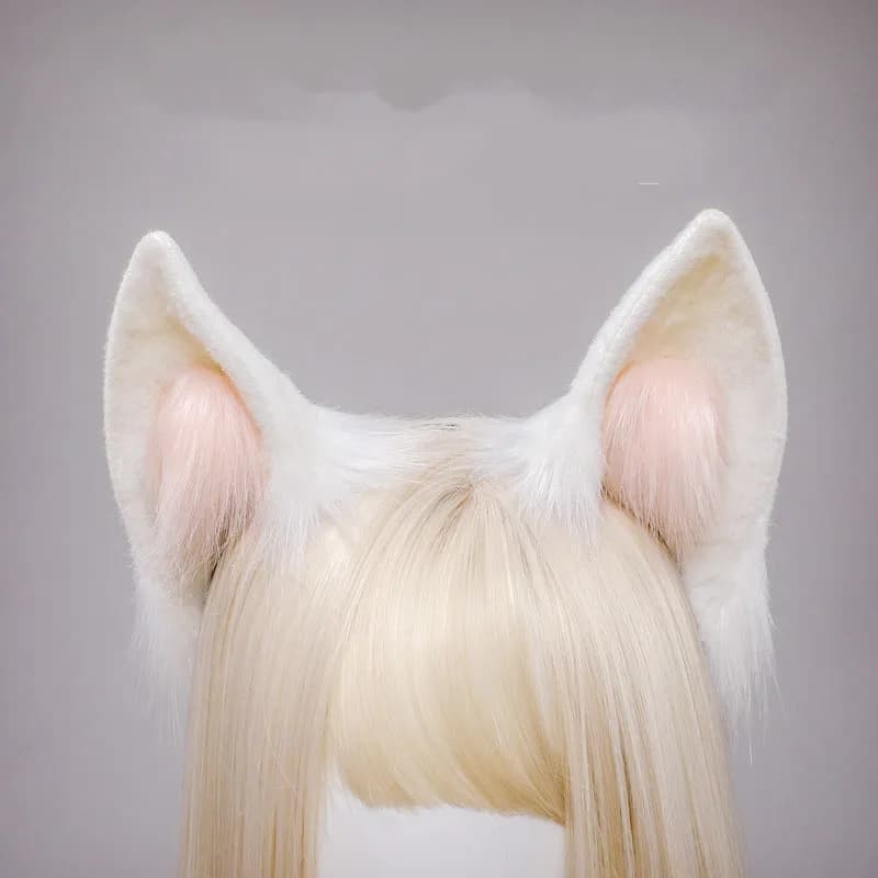 Oreilles de lapin Kawaii pour femmes et filles, bande de sauna de simulation d'Halloween, peluche Anime, oreille d'animal de renard, KC, accessoires pour cheveux Lolita