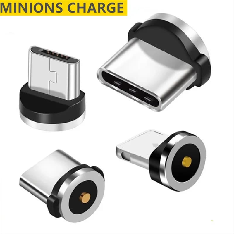 Câble magnétique rond, type C, micro USB C, prises de charge rapide, chargeur magnétique pour téléphone, prise de charge pour iPhone, 1 m