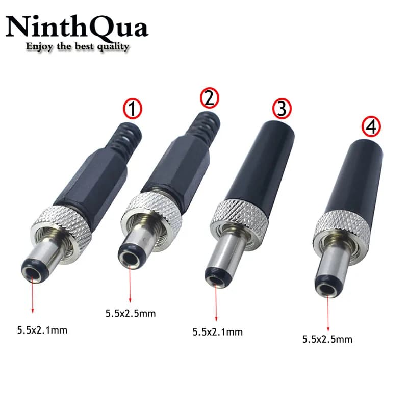 1 pièce Prise d'alimentation CC 5.5*2.1MM 5.5*2.5MM 5.5x2.1 5.5x2.5, Adaptateur de connecteur de soudage DIY, Prise de charge, Port d'alimentation avec écrou