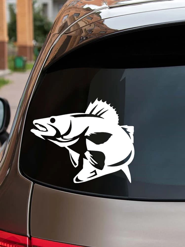 40737 # Autocollant en vinyle découpé 18x15 cm, autocollant de voiture de pêche doré, décorations automobiles imperméables sur pare-chocs et fenêtre arrière