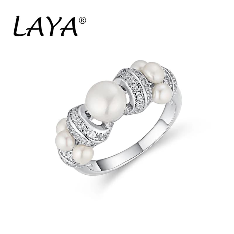 Laya Zcomprend-Bague en argent regardé 925 avec perle d'eau douce naturelle pour femme, bijoux de personnalité, cadeau original, haute qualité