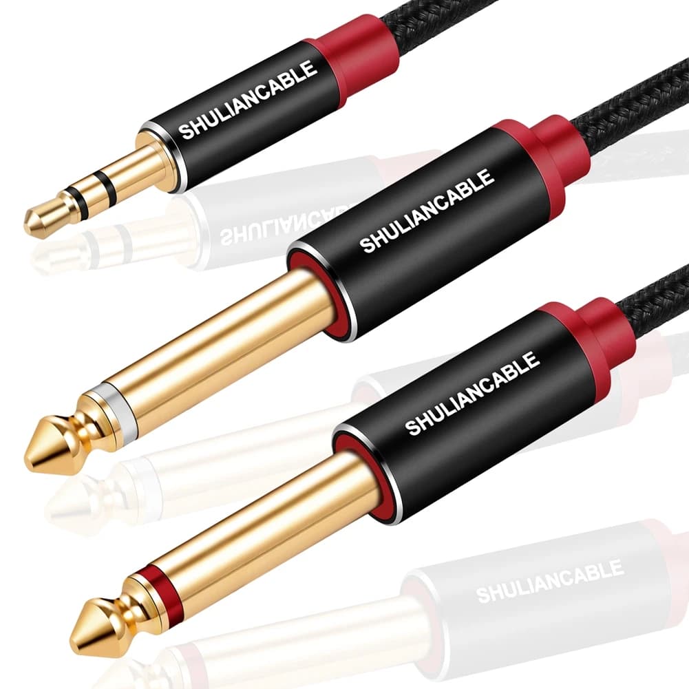 SHULIANCABLE-Câble audio mono stéréo pour iPhone, urgent, haut-parleur de limitation, 3.5mm, 1/8 ", TRS aux touristes, 6.35mm, 1/4", TS