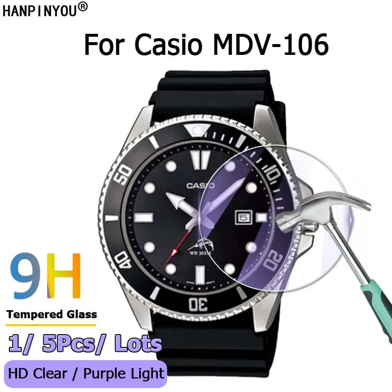 Pour mol MDV-106 MDV106 Shoous Diving Watch HD Clear / Anti Purple Light 2.5D Slim Guatemala Glass Film Screen Protector Guard