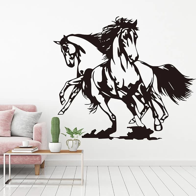 Autocollant mural en vinyle pour chambre à coucher, grands chevaux, course, voiture, camping-car, aventure quelque part, Nairobi, Orn, animal, décalcomanie