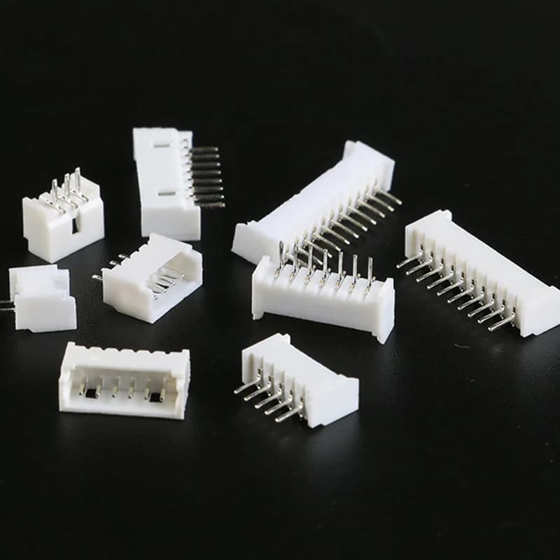 50 pièces de connecteurs femelles Micro JST 1,25 mm 2P 3P 4P 5P 6P 7P 8P 10P à broches droites pour carte PCB, blanc 1,25