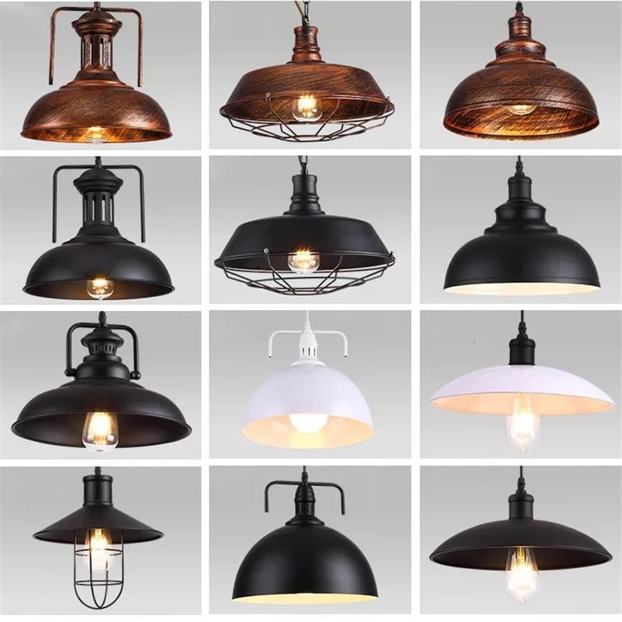 Lampe suspendue de grange américaine, luminaire suspendu Vintage en fer rouille pour salon, salle à manger, cuisine