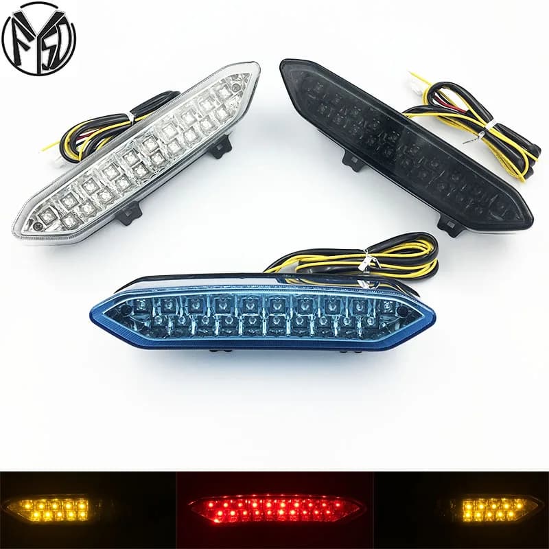 Feu arrière de moto, clignotants de frein arrière, lampe Led intégrée, fumée, pour YAMAHA YZF R1 YZFR1 2002 2003