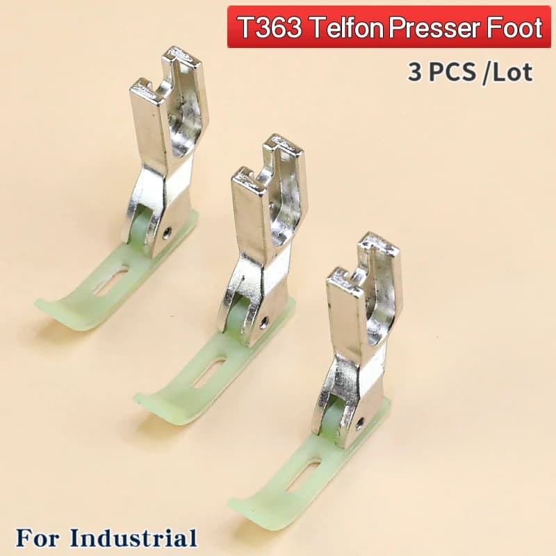 Pied-de-biche à fermeture éclair en plastique T363 de 0.3cm, 3 pièces, pour Machine à coudre industrielle à point noué à aiguille unique, accessoires, pièces de rechange