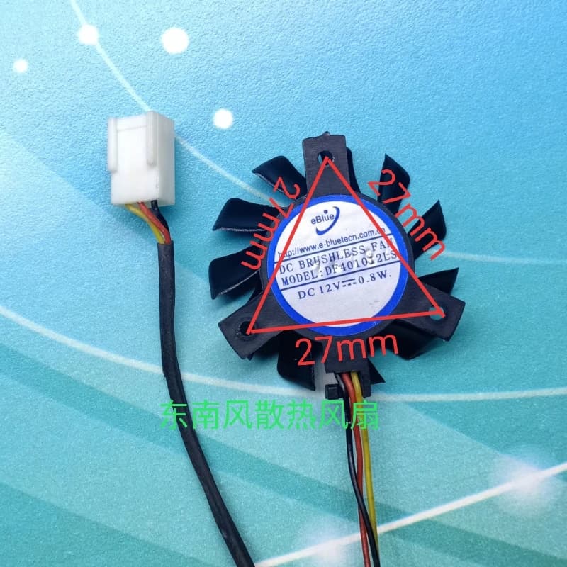 Ventilateur de refroidissement pour trou de vis de routeur, DF401012LS, DC 12C, 0,05 A, 2700 tr/min, diamètre 38mm x 10mm, 27mm