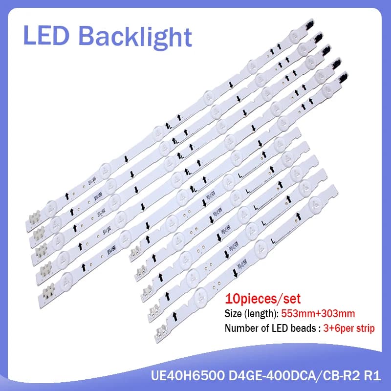 10 pièces x LED Rétro-Éclairage pour Samsung UE40J5100AW UE40H5000AK UE40H6400 UE40J5100 D4GE-400DCA-R1 Inter D4GE-400DCB-R1 30449A 3045A