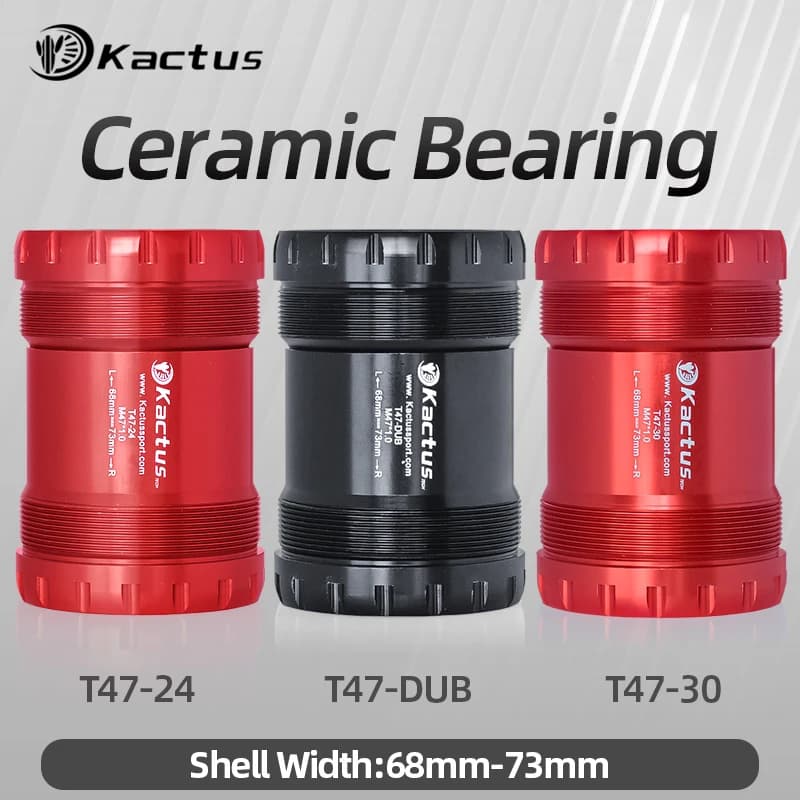 Boîtier de pédalier en céramique, largeur 68/73mm, T47-24/30mm/DUB, toutes séries, fileté, compatible avec les manivelles de vélo Shimano/SRAM/SRAM-DUB