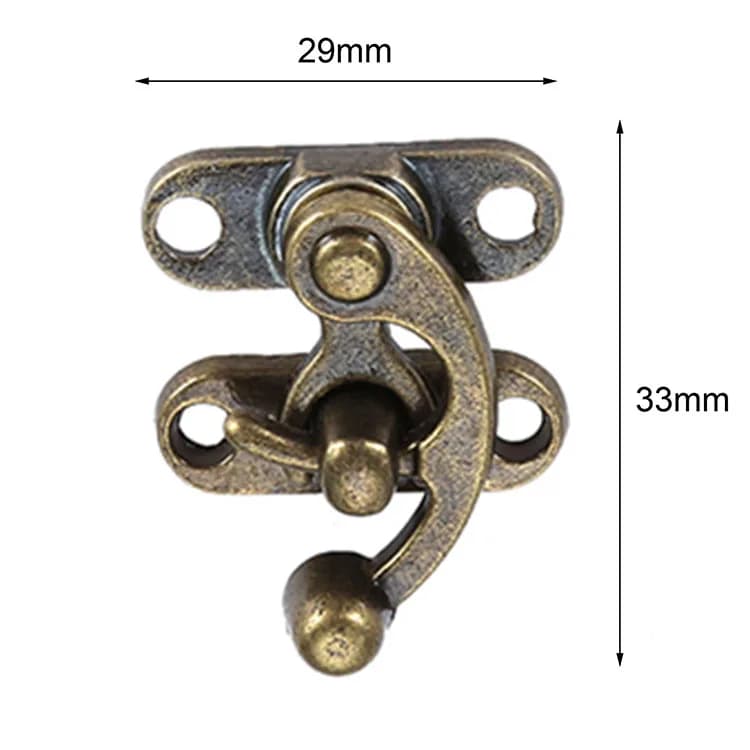 Fermoir à loquet en alliage bronze antique et or, crochet avec vis, bois, boîte à bijoux, serrure interdite, ancienne mode, 29x33mm, 2 pièces