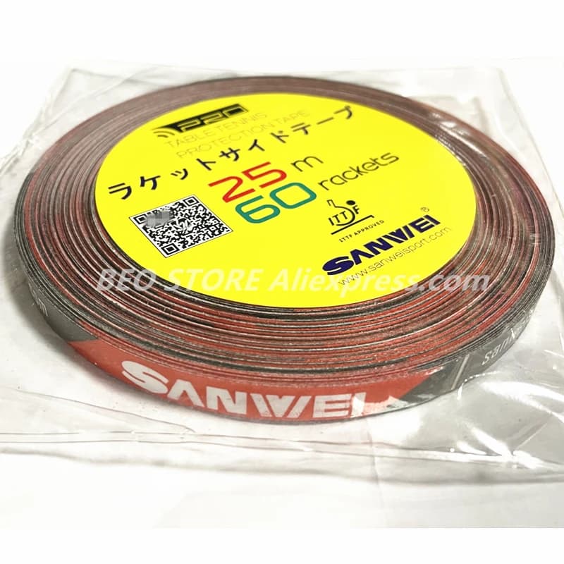 SANWEI-Bande de protection latérale pour raquette de tennis de table, 1cm x 25m, accessoire original