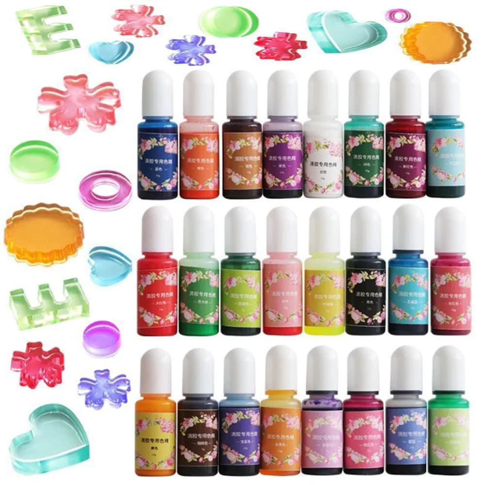 26 couleurs 10ml résine époxy Pigment liquide époxy UV résine colorant colorant pour bricolage Rsein teinture fabrication de bijoux artisanat Art