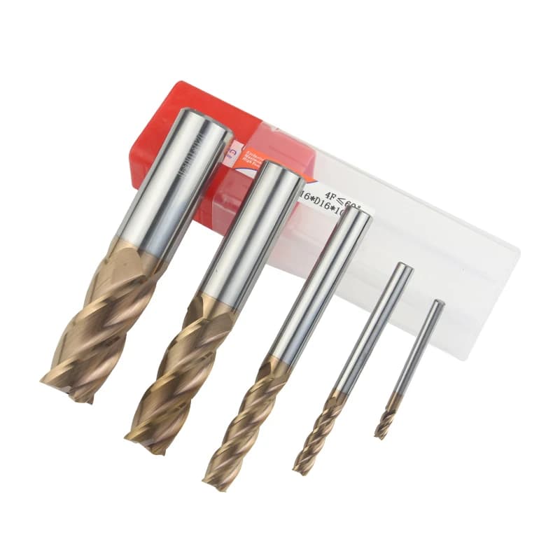 Fraise HRC60 4 Flûte 1mm 3mm 6mm 8mm 10mm 12mm 16mm 20mm En Alliage De Carbure De Tungstène Fraise En Acier de Coupe En Métal CNC cutter Outils fraiseuse à métaux fraise carbure coupe bordure