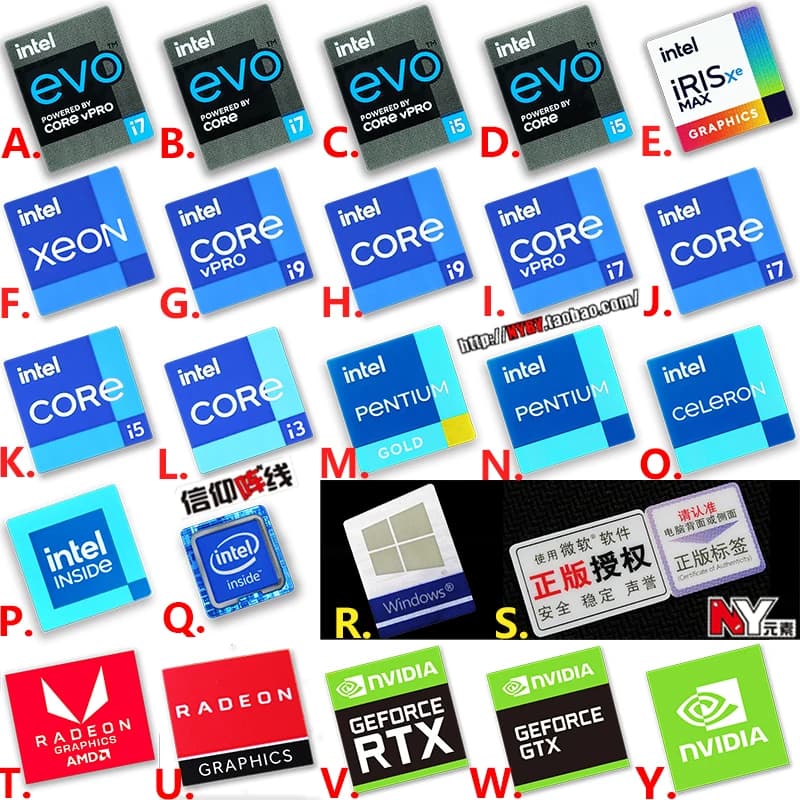 Nouveau Original 11 générations Core i9 i7 i5 i3 Evo certifié ordinateur de bureau Cpu autocollant étiquette