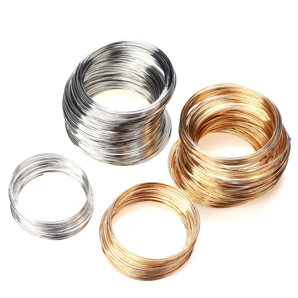 Fil à mémoire d'or Rhodium/KC, 0.8MM 55/60MM, corde en acier, résultats de perles, broches, Bracelet vierge, fabrication de bijoux à faire soi-même