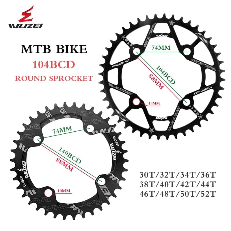 WEI-Plateau de vélo VTT, plaque unique, roue à chaîne, étroit, large, forme ronde, MERCEDES, commencerBCD, 30 T, 32 T, 34 T, 36 T, 38 T, 40 T, 42 T, 44 T, 46 T, 48 T, 50 T, 52T