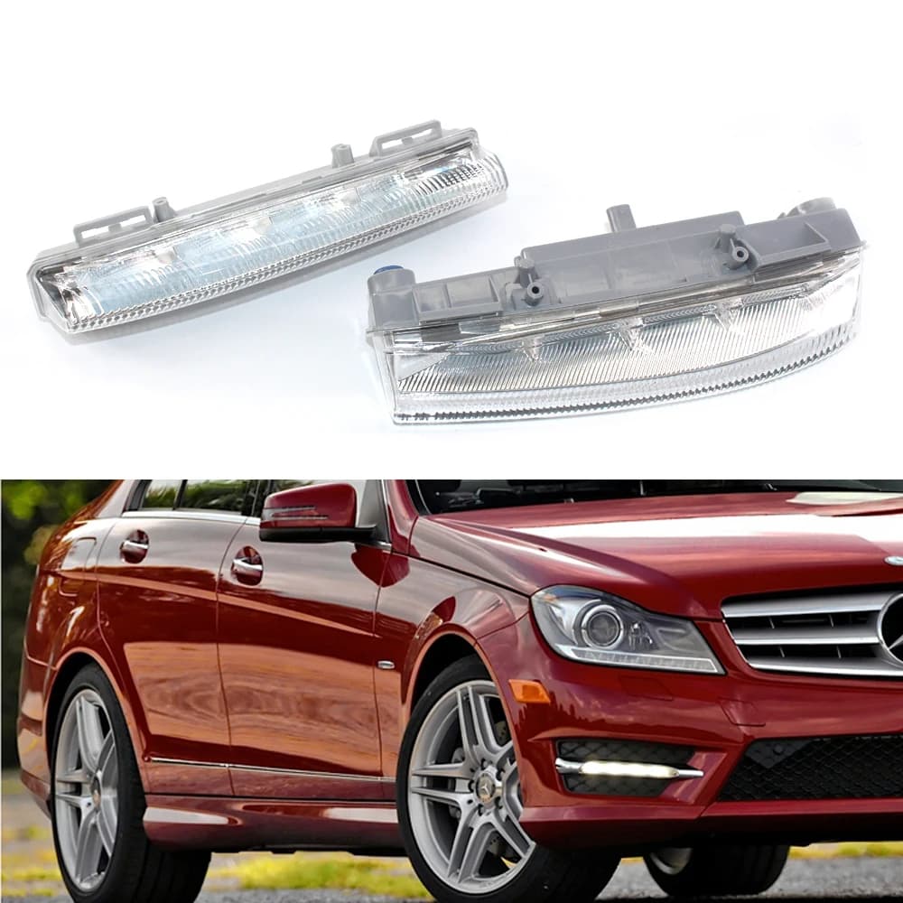 Feu antibrouillard avant LED DRL, feux de jour pour Mercedes Benz W204 W212 C250 C280 C350 E350