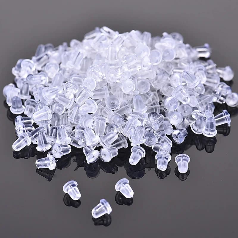 Bouchons d'oreille en caoutchouc de Silicone souple, 200 pièces, bouchons d'oreille, bouchon bloqué pour boucles d'oreilles, bricolage, accessoires