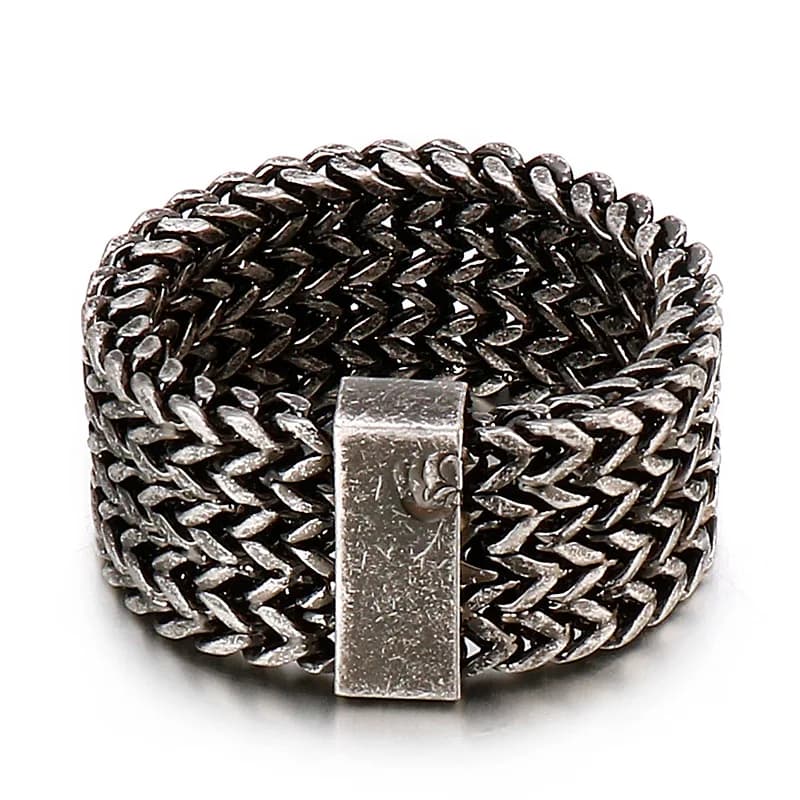 Fongten-Bague en maille d'acier inoxydable pour hommes, JoCharm, Hip Hop, Doigt, Bijoux pour documents multiples