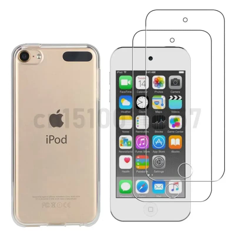 Verre trempé 3 en 1 pour Apple Ipod Touch 5 6 7 coque souple avec verre trempé complet pour Apple Ipod Touch 5 6 7