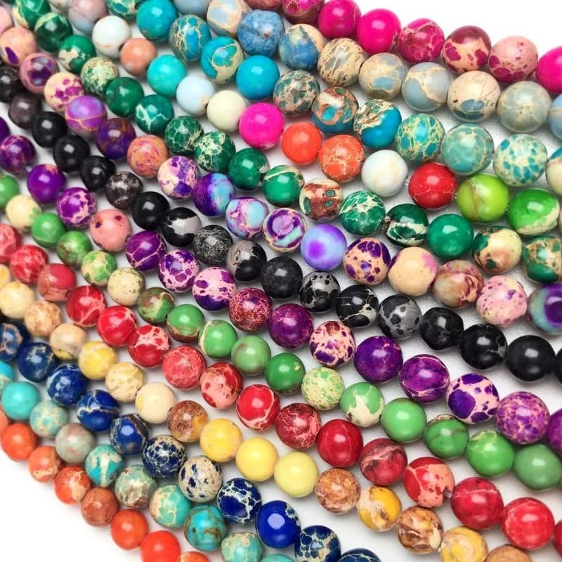 Jaspe impérial violet naturel, perles rondes, sédiments de mer, Turquoises pour la fabrication de bijoux, Bracelet, boucle d'oreille, 15 pouces, 4/6/8/10MM