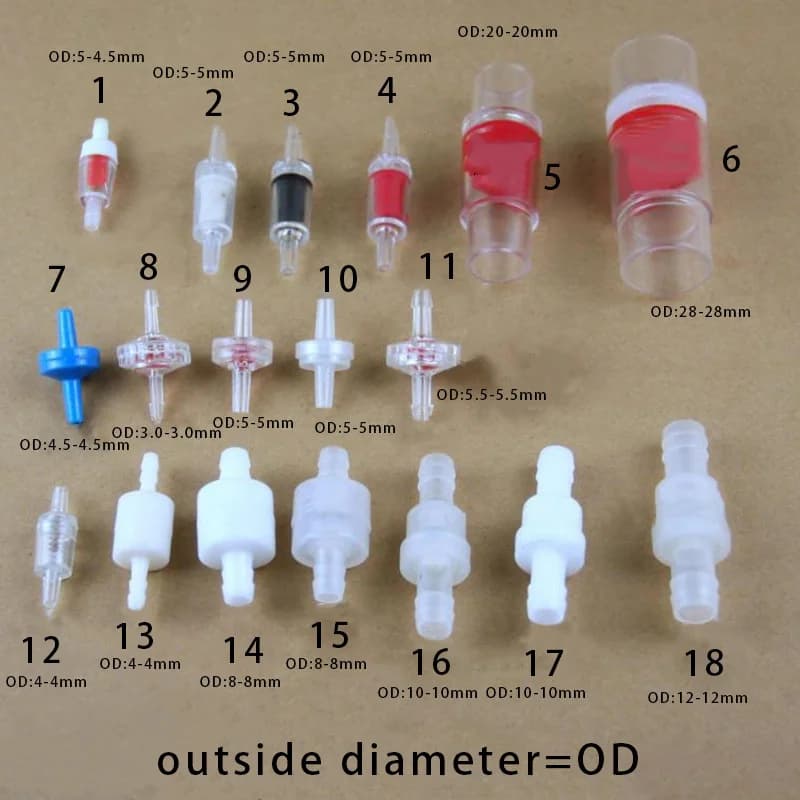 Vanne unidirectionnelle en plastique sans retour d'eau, vanne d'arrêt d'eau, clapets de contrôle de fluides en ligne pour carburant, gaz et liquide, 2 pièces