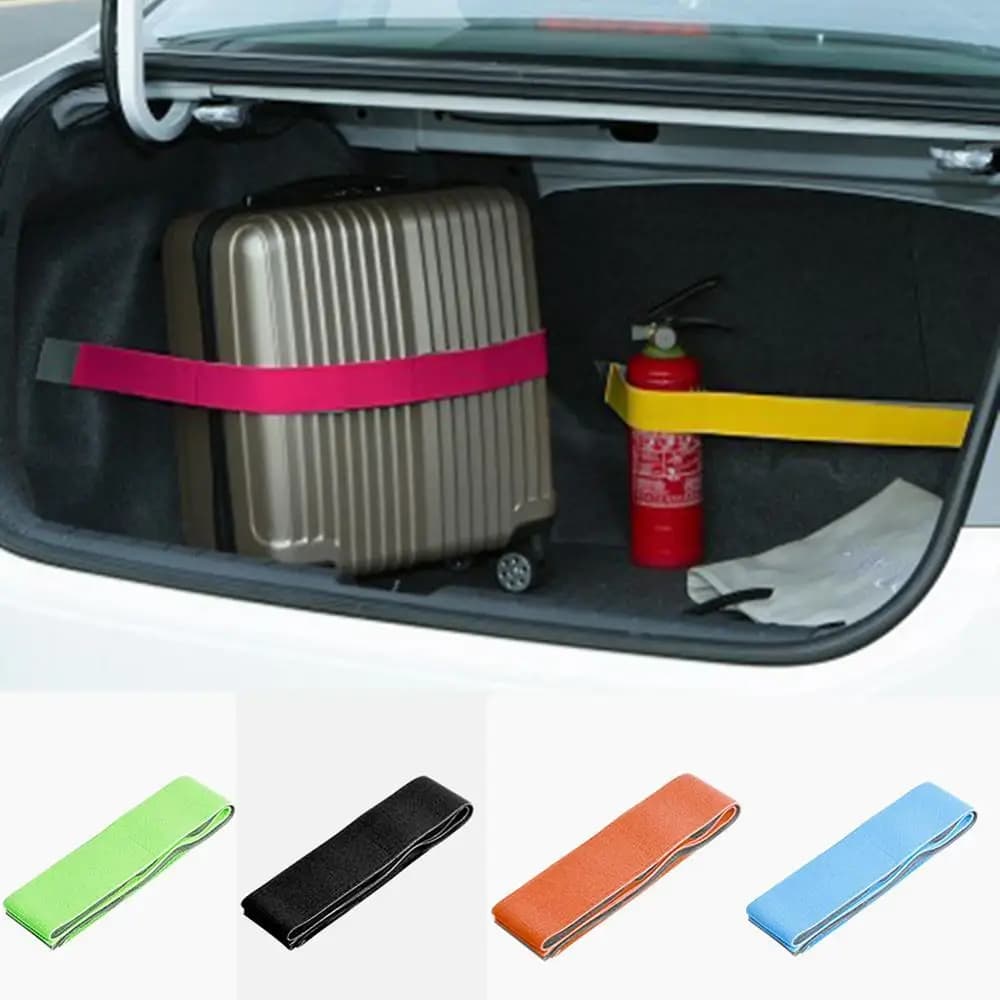 Dispositif de rangement de bande de coffre de voiture, sangles fixes à crochet et boucle, ceinture de sécurité, accessoires de voiture, support arrière, bande de siège autocollante magique