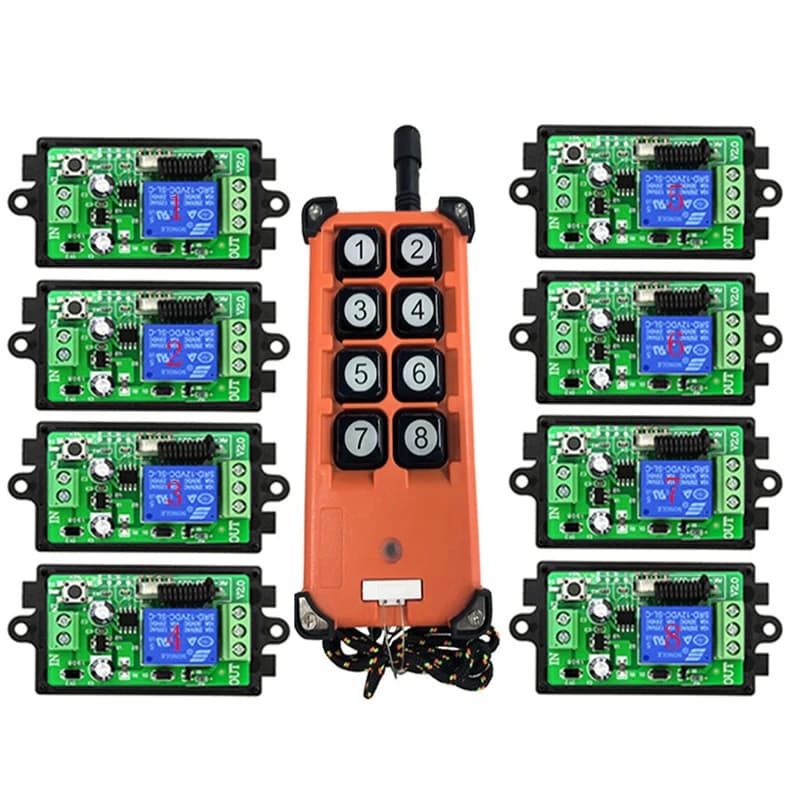 Télécommande sans fil pour interrupteur de lumière LED, citations de sortie, émetteur radio RF, récepteur 3000 MHz, 433 m, DC 12V, 24V, 1CH, 1CH
