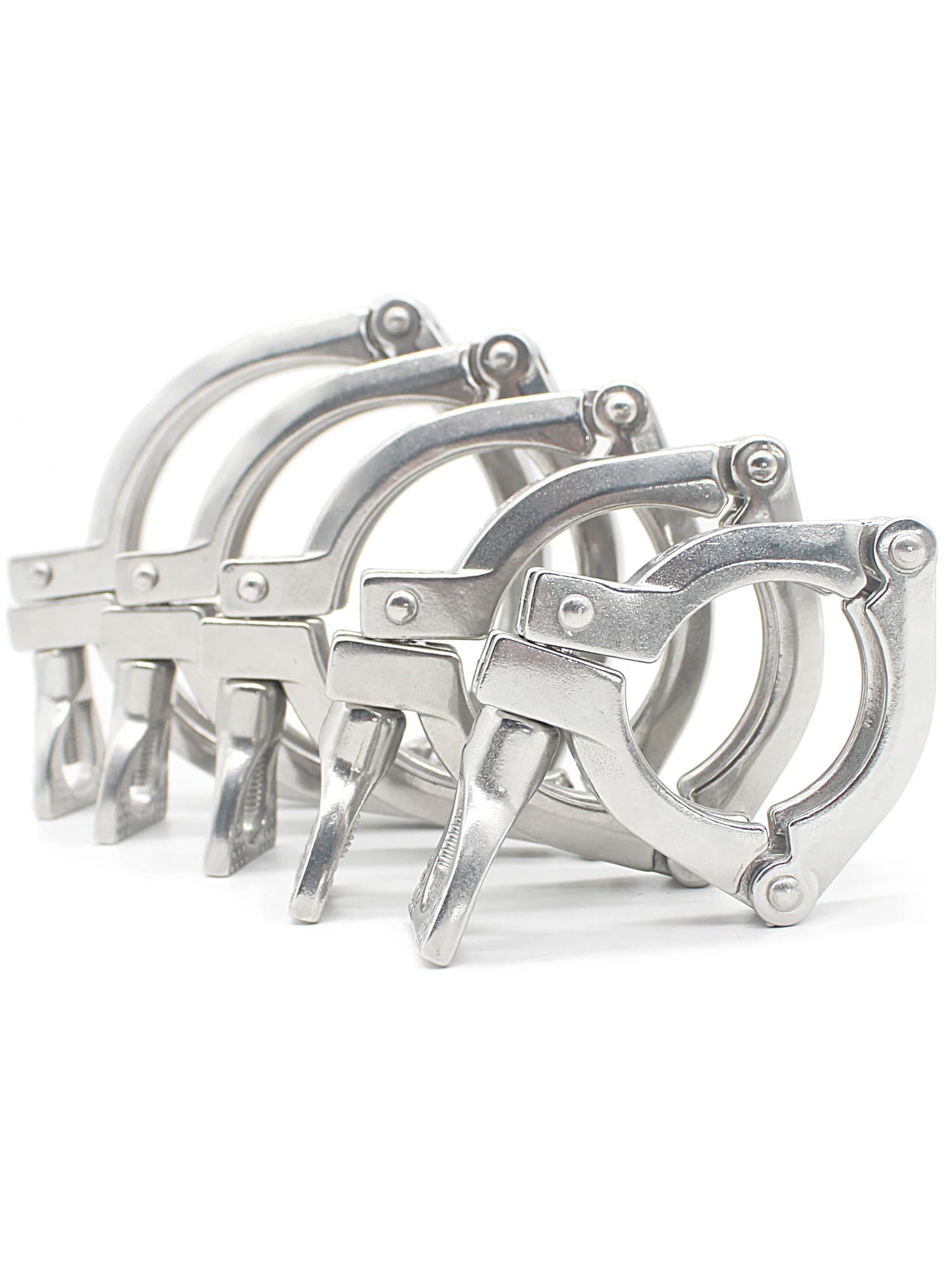QMINOX-Pinces Leic-Clamp SS304, Trois Segments RapDuty, Tri Sanitaire, Fit Viroles, SS, ISO, 1.5 "-8", Trois Pièces