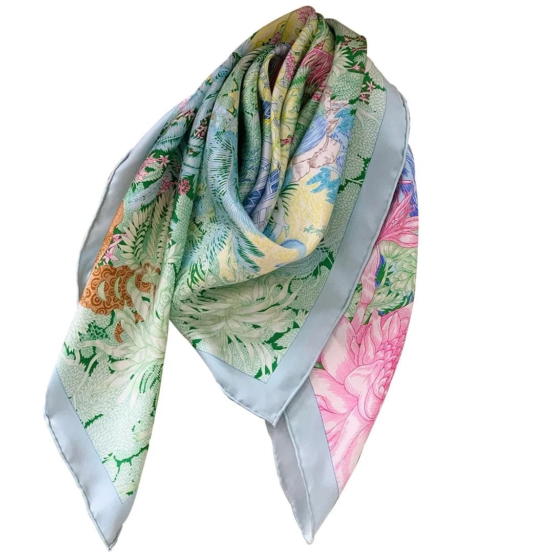 Foulard de tête imprimé charmant pour femme, hijab, grand châle carré, cape, 35x35 pouces, 100%
