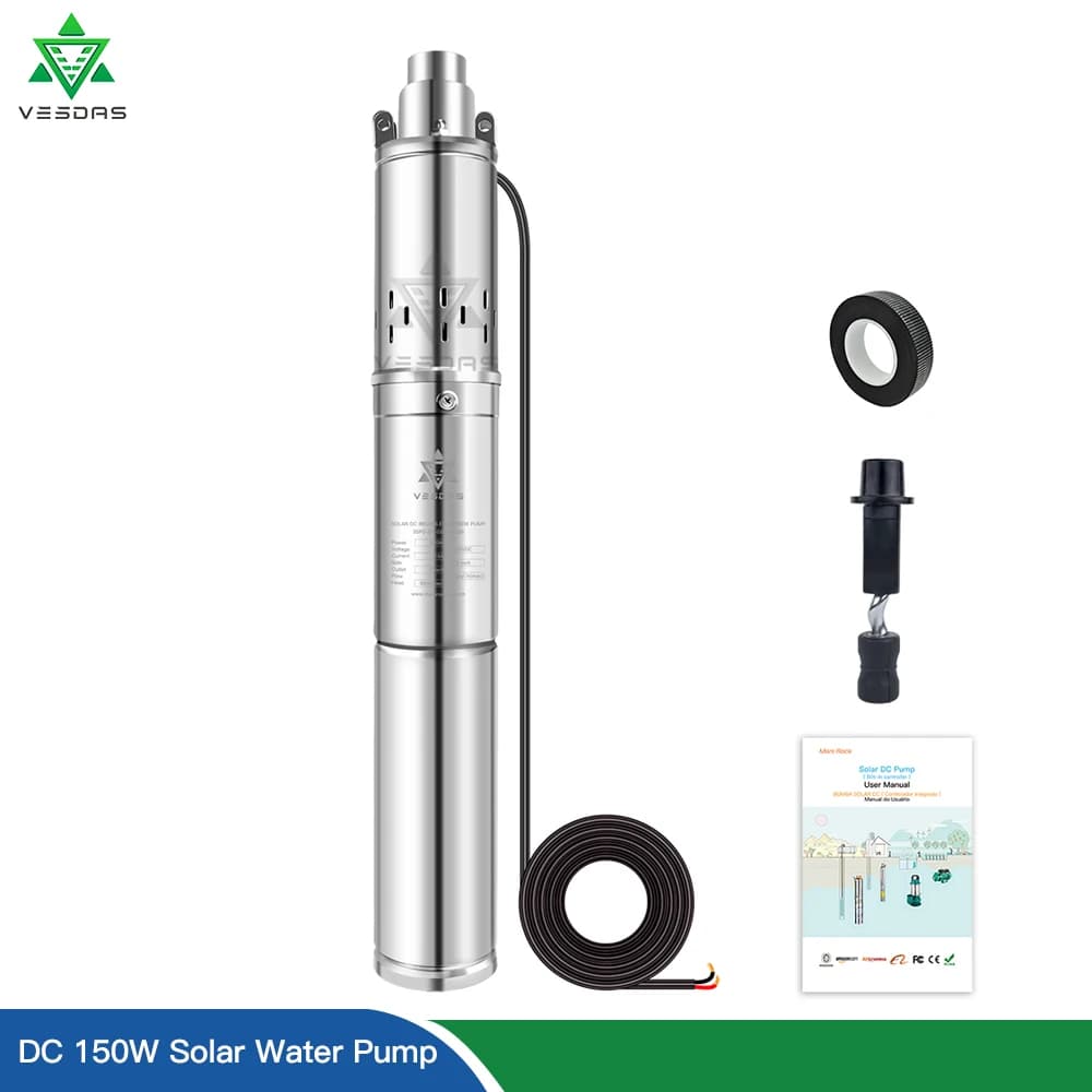 Pompe à eau solaire basse pression avec contrôleur intégré MPPT, SubSN Well, 12V, 24V, 48V, 150W, 370W, 750W