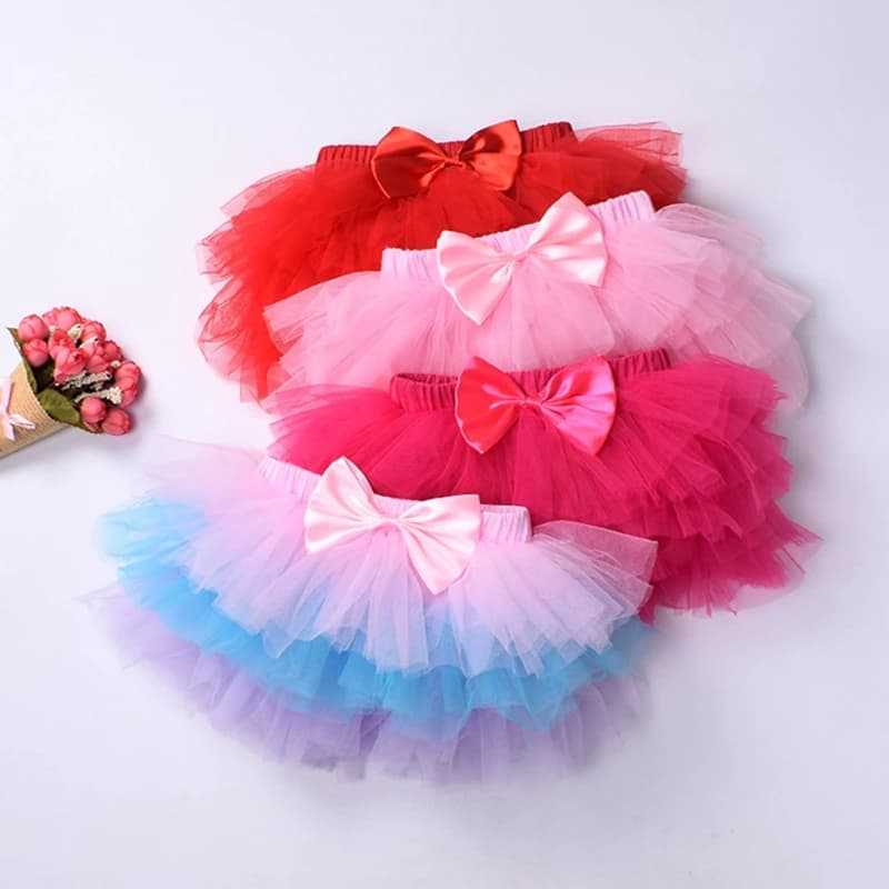 Nouveau-né bébé fille Tutu jupe Mini Tulle couleur bonbon Infantil Menina enfants princesse Pettiskirt enfants vêtements 0-2Y