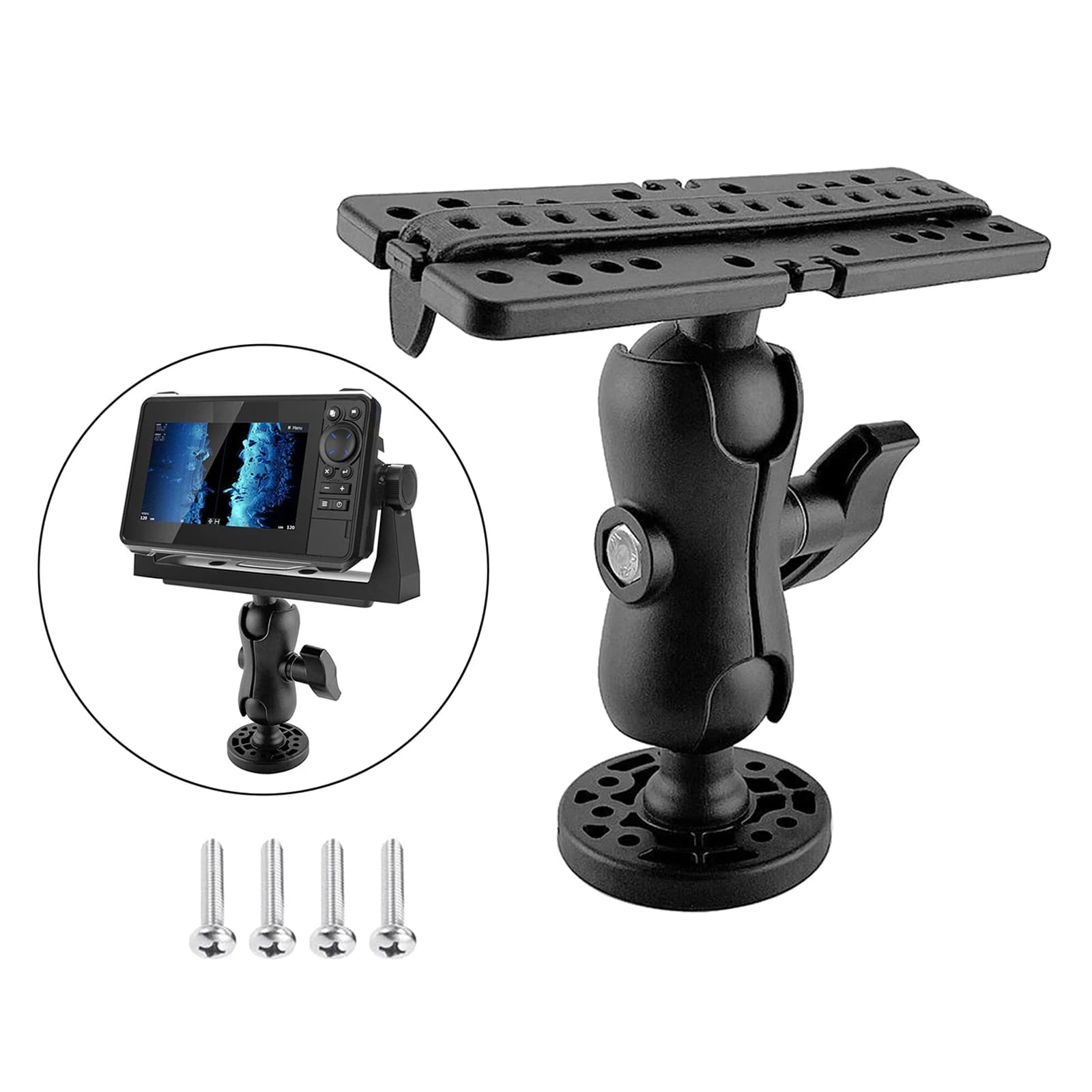 Support universel de sondeur de profondeur pour bateau marin, support d'invite de transducteur, support de détecteur de poissons, plaque GPS, support de base résistant à 360