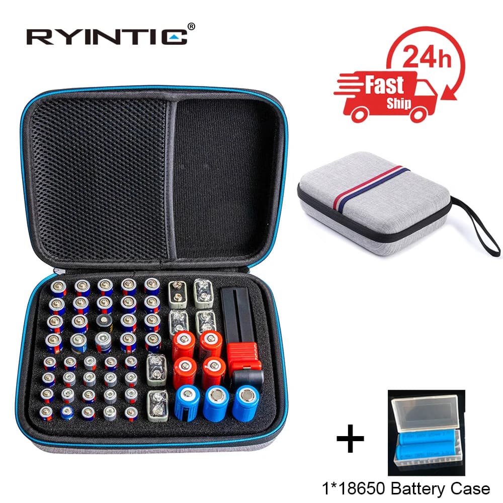 Le plus récent Portable dur 18650/AA/AAA/9V support de batterie boîte de rangement étui organisateur conteneur aa Rangement Pile avec testeur de batterie