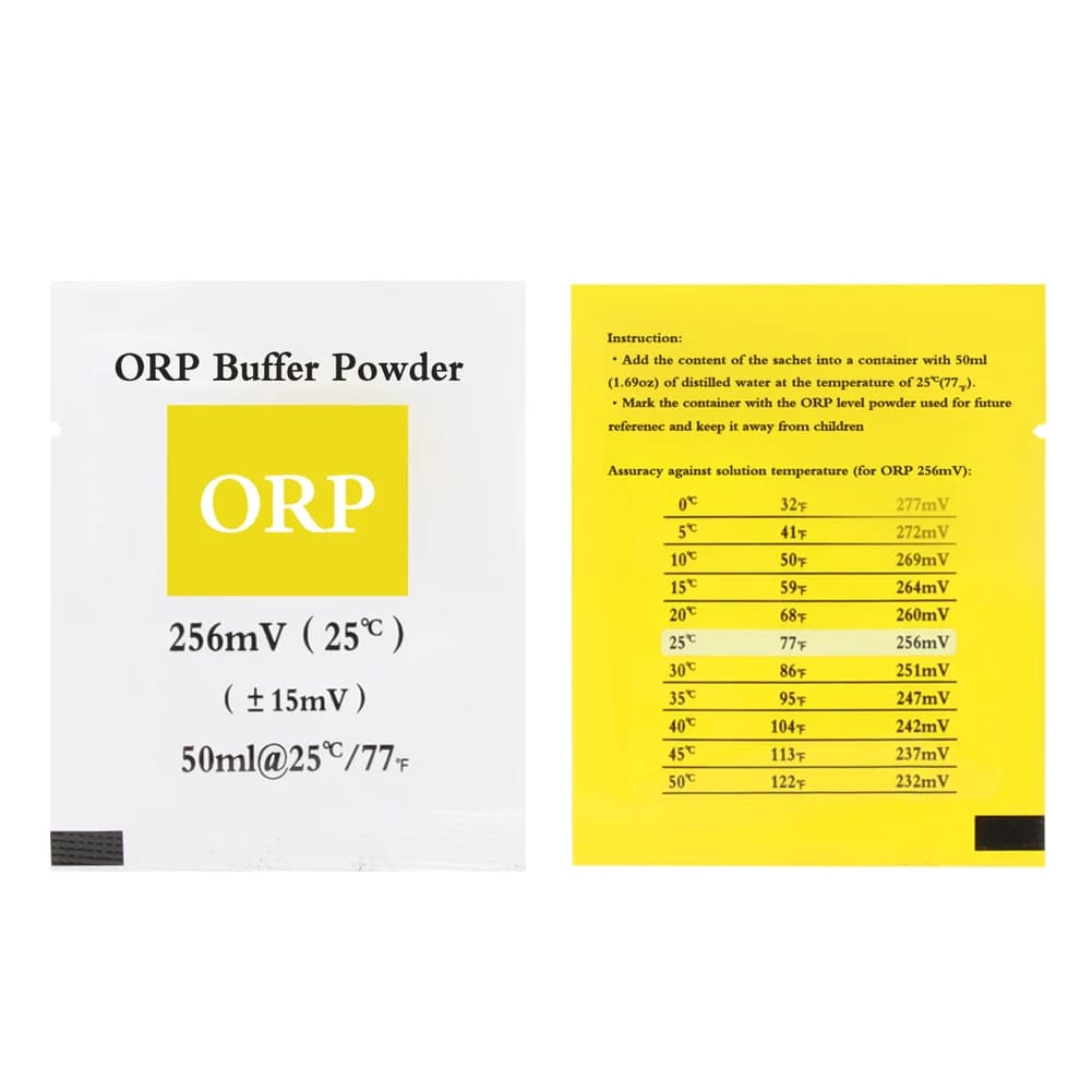 Lot de 10 poudres de calibration ORP, poudre tampon, solution de calibration pour testeur de poudre ORP, solution de mesure ORP 256mV, poudre pour mesureur ORP, 40% de réduction