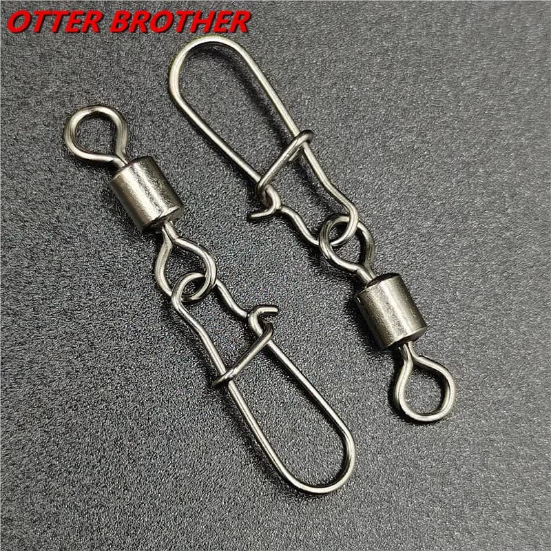 50 pièces/lot 1 # -14 # Accessoires de pêche à la carpe, connecteur à broche, roulement pivotant en acier inoxydable, hameçon à pression, leurre pivotant, matériel
