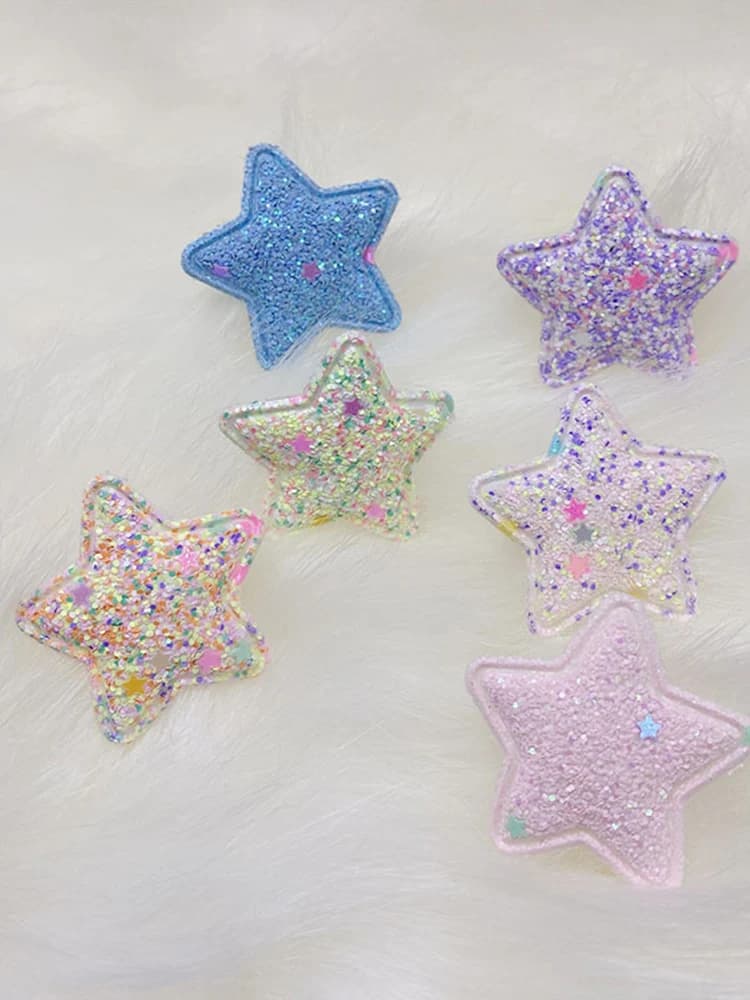 Appliques rembourrées étoile brillante scintillante pour bricolage, accessoires de pince à cheveux pour enfants, patchs faits à la main, 3.5cm, 30 pièces, uno