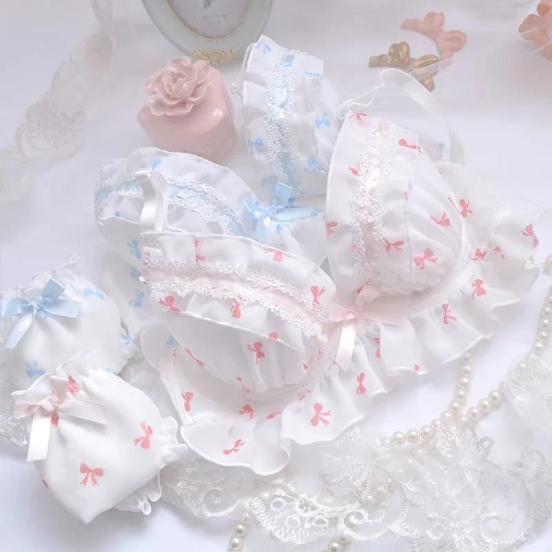 Ensemble de soutien-gorge à armatures en dentelle soluble dans l'eau rose frais, grande taille, sous-vêtements pour filles, nœud papillon, fleur brodée, anneau en acier, lingerie, culotte