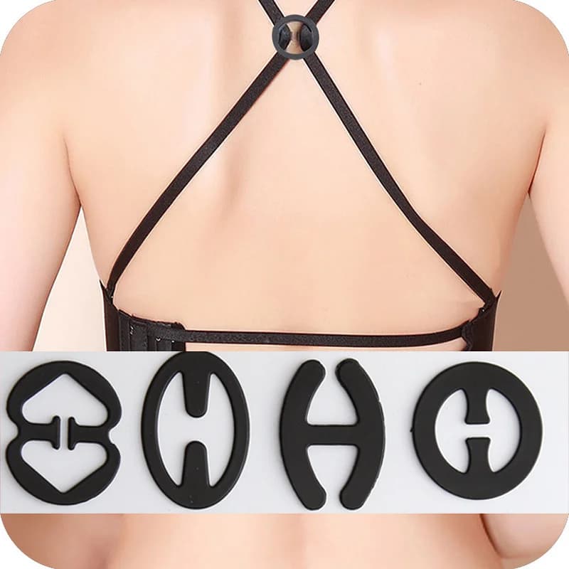 Soutien-gorge Invisible, bretelles à boucle antidérapante, accessoires de sous-vêtements, fixateur croisé Invisible, diverses formes de Clips