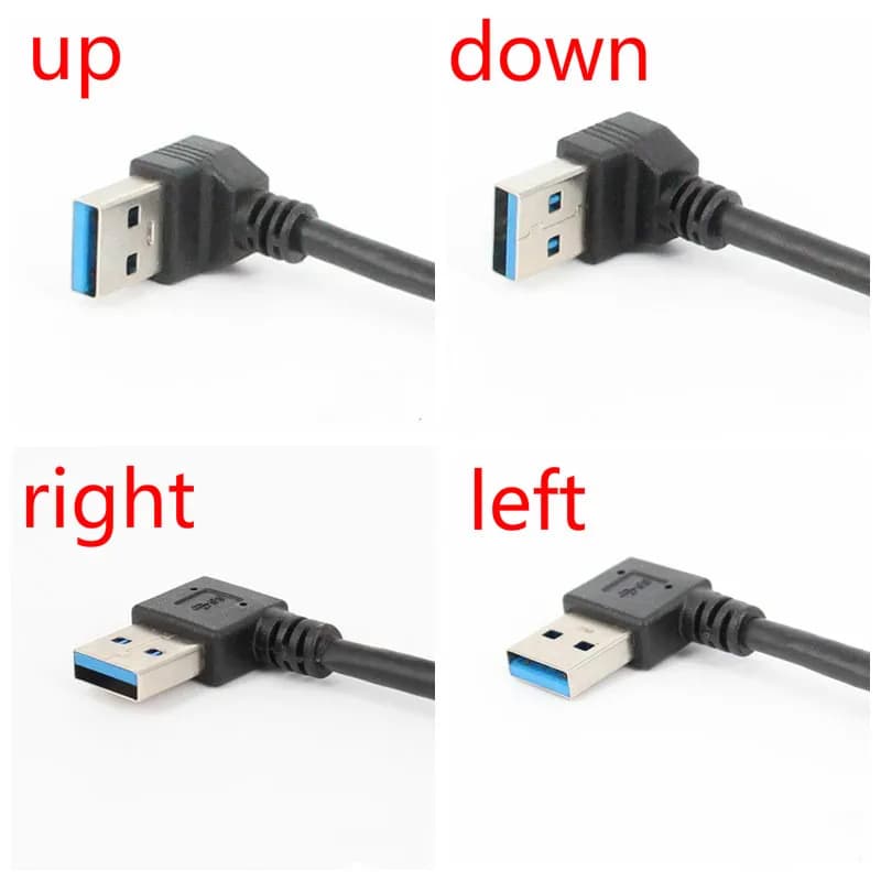 20 cm USB 3.0 Angle droit/gauche/haut/bas câble d'extension de 90 degrés mâle à femelle cordon adaptateur câbles USB rallonge